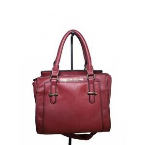 Christian Siriano Womens Handbag Size Medium Burgundy Red Satchel Style